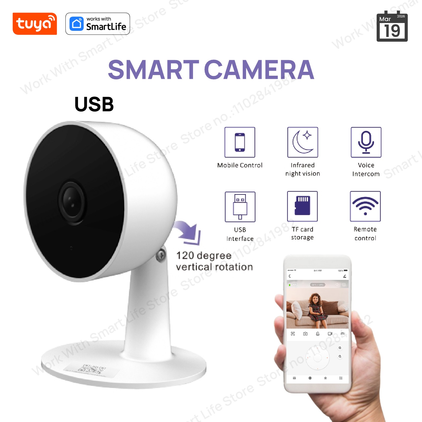 Smart Home Camera Ezviz - Умная домашняя камера видеонаблюдения Tuya Smart