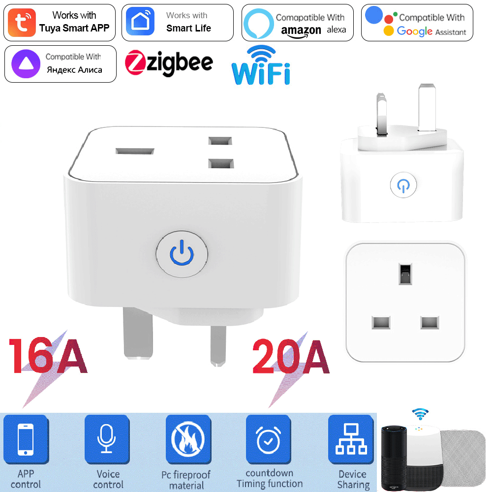 Умная розетка Tuya 16А/20А с W – обзор и цена Smart Home Wiser
